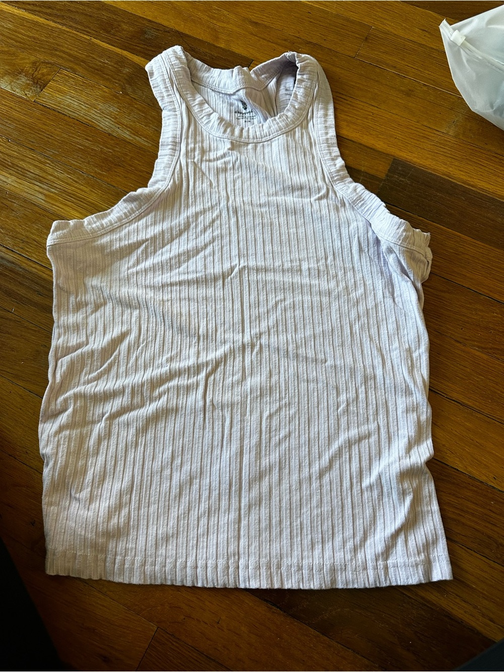 Free People Sleeveless Ribbed Tank Top — Light Lavender